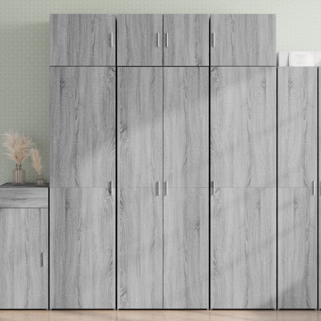 Credenza Grigio Sonoma 70x42,5x185 cm in Legno Multistrato