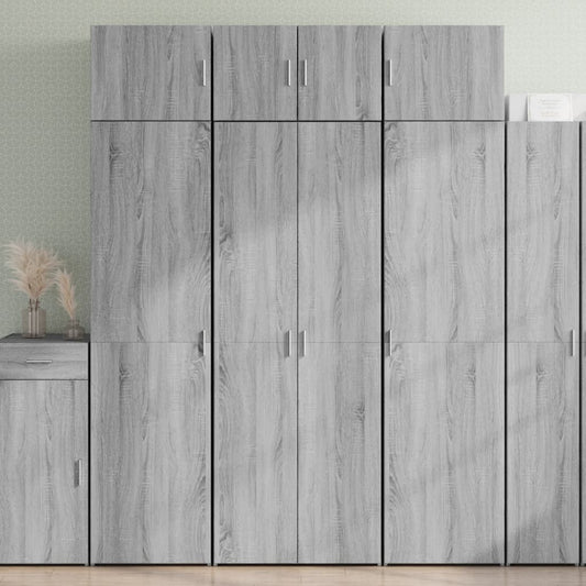 Credenza Grigio Sonoma 70x42,5x185 cm in Legno Multistrato