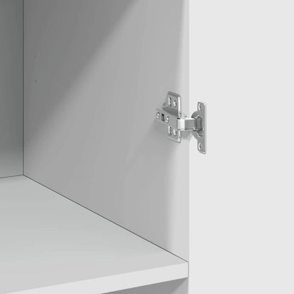 Credenza Bianca 70x42,5x185 cm in Legno Multistrato - homemem39