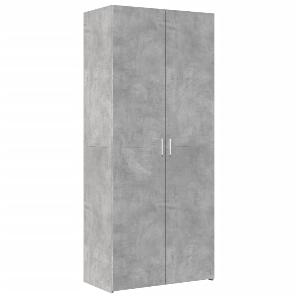 Credenza Grigio Cemento 80x42,5x185 cm in Legno Multistrato