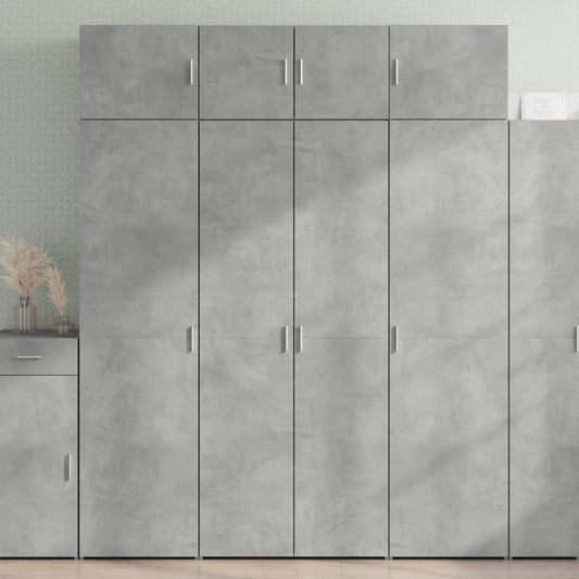 Credenza Grigio Cemento 80x42,5x185 cm in Legno Multistrato