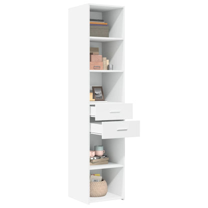 Credenza Bianca 40x42,5x185 cm in Legno Multistrato - homemem39