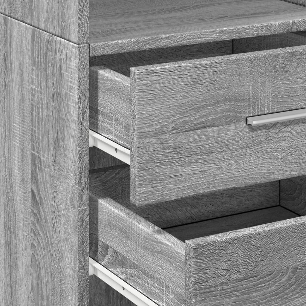 Credenza Grigio Sonoma 40x42,5x185 cm in Legno Multistrato