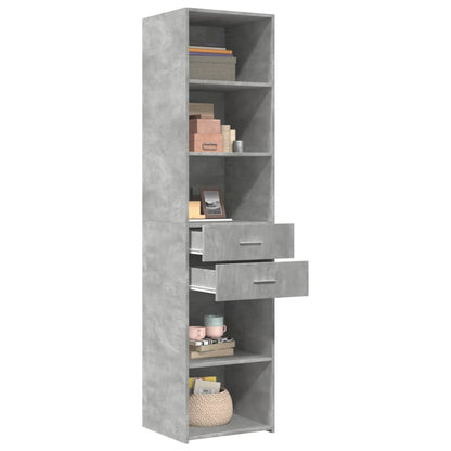 Credenza Grigio Cemento 45x42,5x185 cm in Legno Multistrato