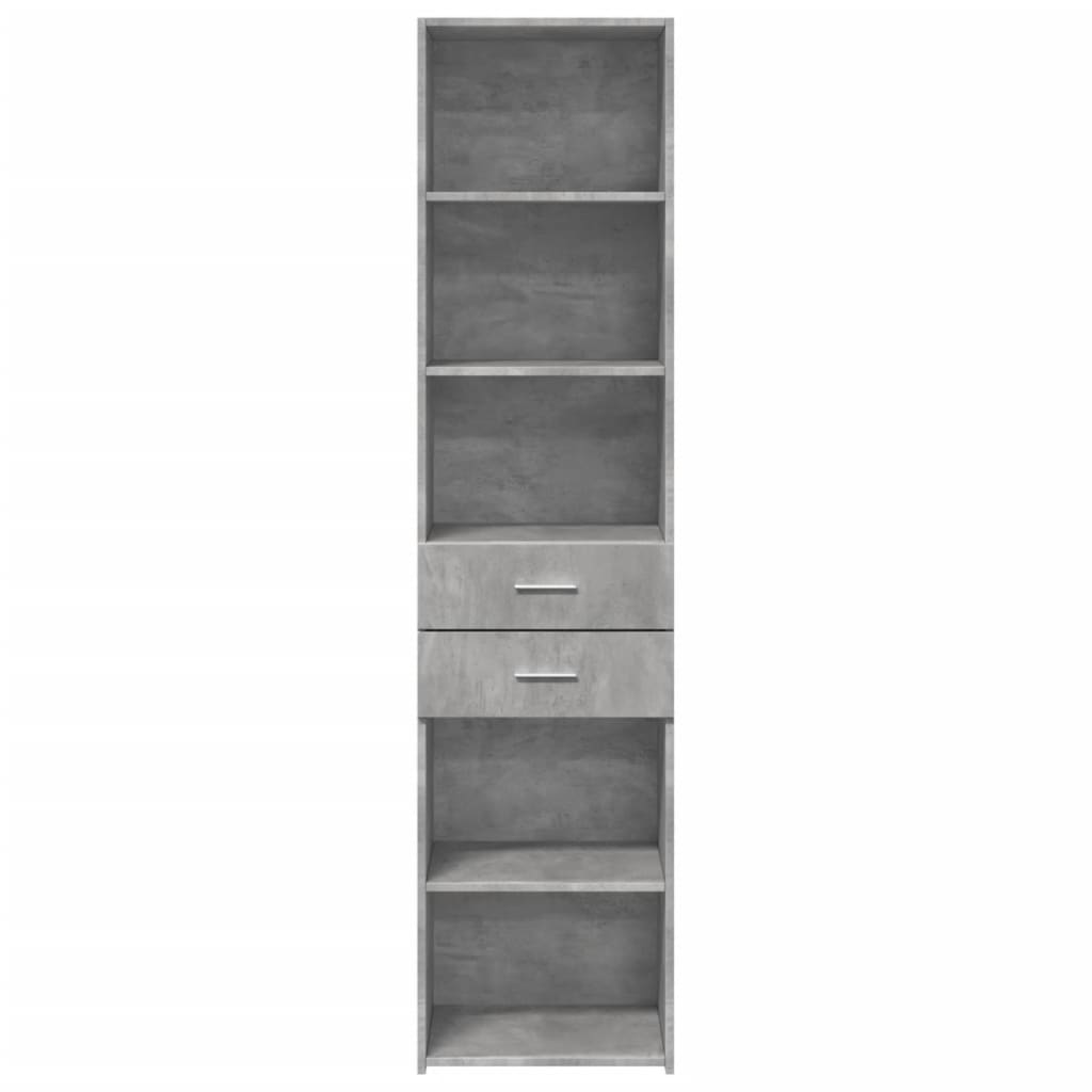 Credenza Grigio Cemento 45x42,5x185 cm in Legno Multistrato