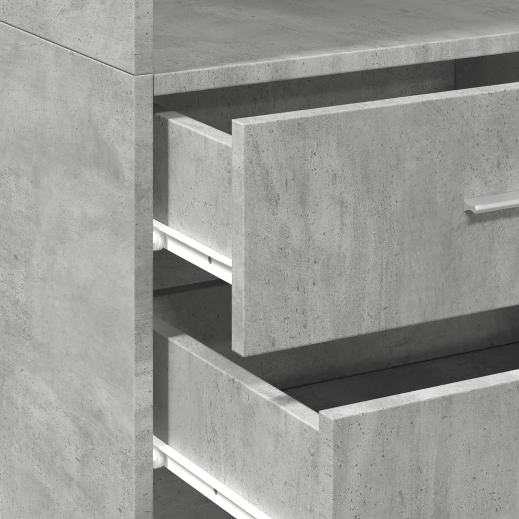 Credenza Grigio Cemento 45x42,5x185 cm in Legno Multistrato - homemem39