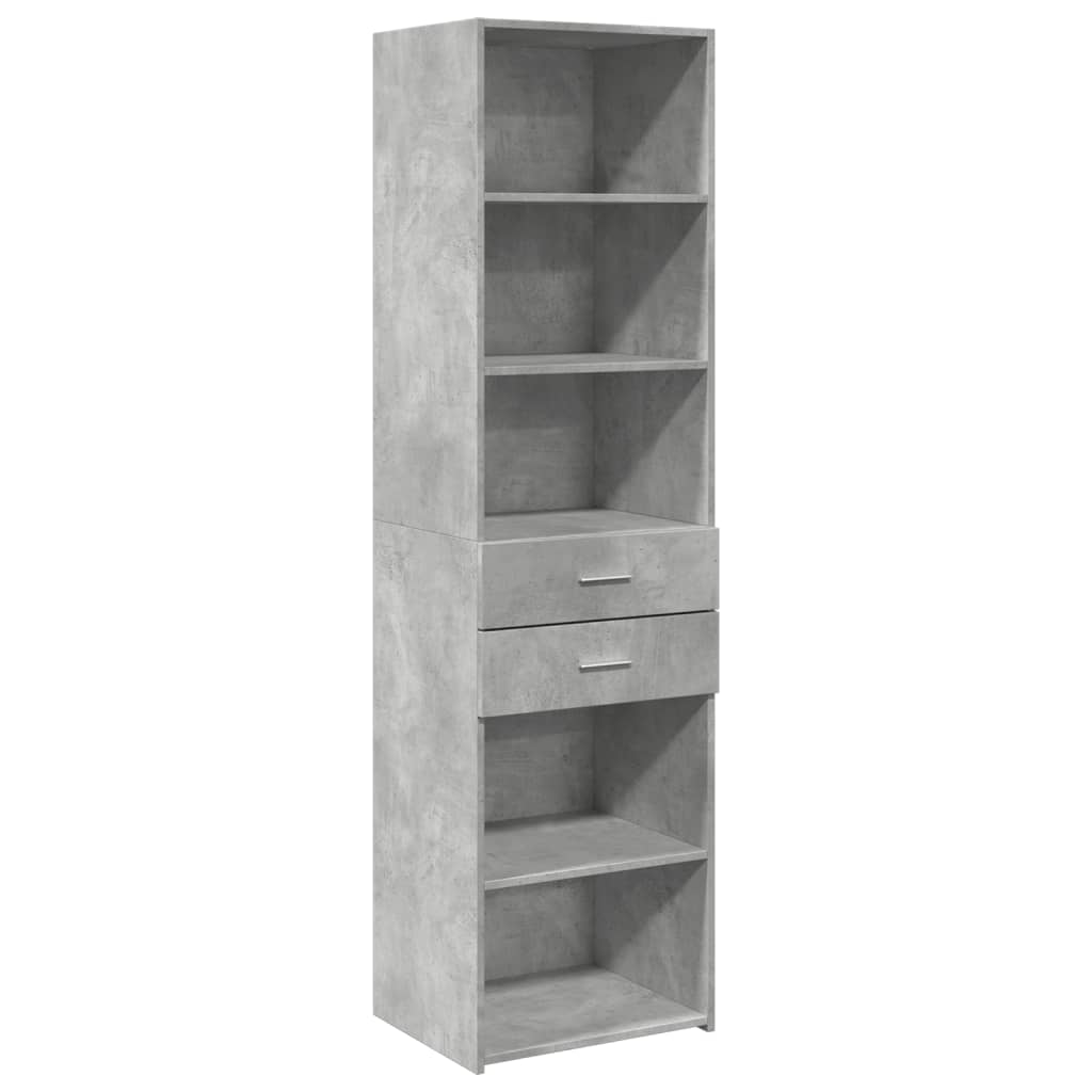 Credenza Grigio Cemento 50x42,5x185 cm in Legno Multistrato - homemem39