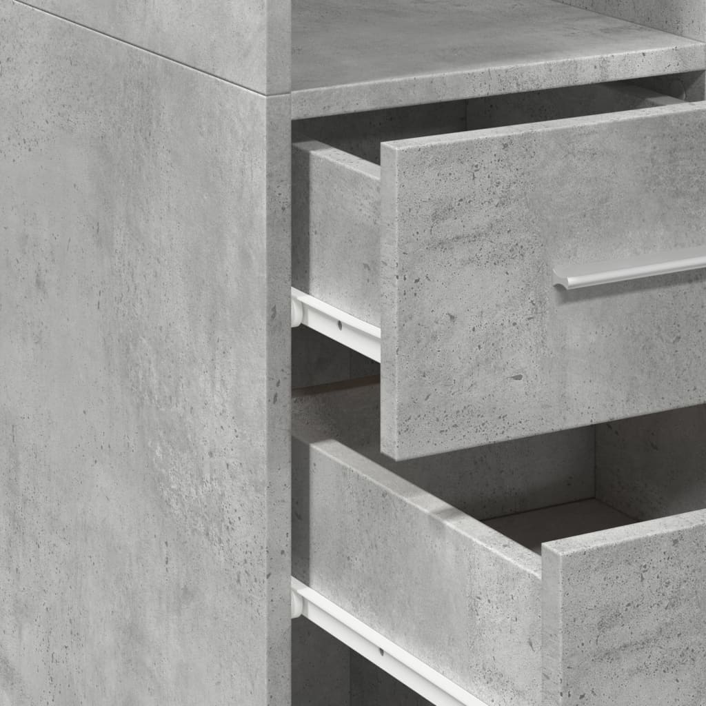 Credenza Grigio Cemento 50x42,5x185 cm in Legno Multistrato - homemem39