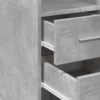 Credenza Grigio Cemento 50x42,5x185 cm in Legno Multistrato - homemem39