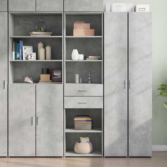 Credenza Grigio Cemento 50x42,5x185 cm in Legno Multistrato