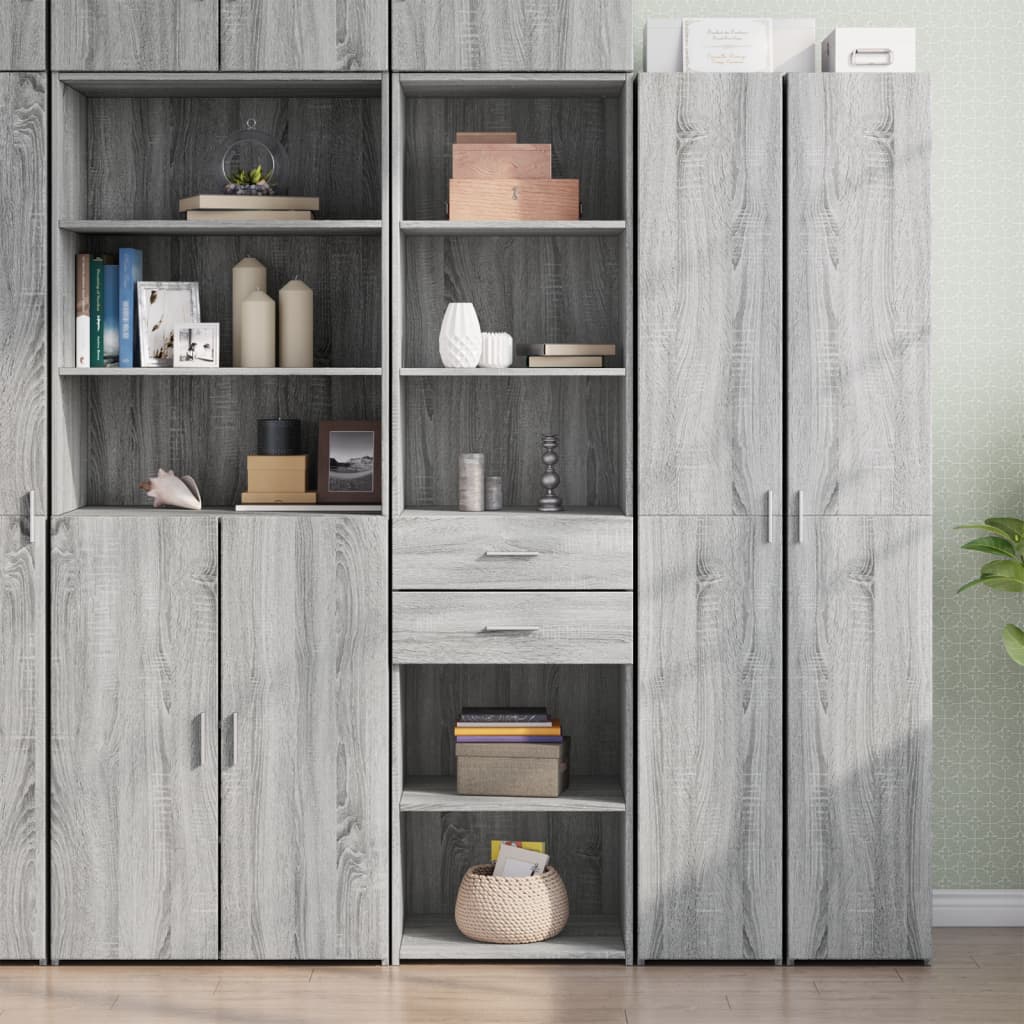 Credenza Grigio Sonoma 50x42,5x185 cm in Legno Multistrato