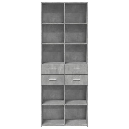 Credenza Grigio Cemento 70x42,5x185 cm in Legno Multistrato