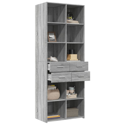 Credenza Grigio Sonoma 70x42,5x185 cm in Legno Multistrato - homemem39