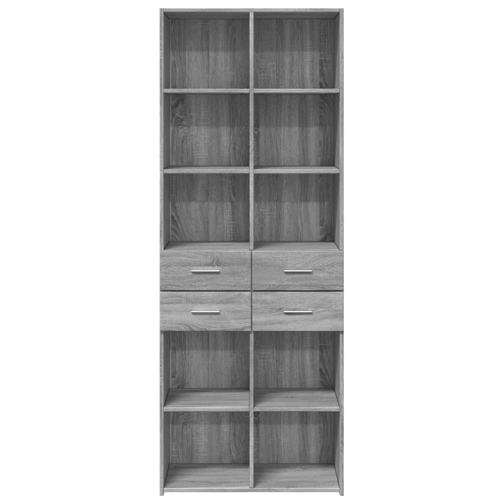 Credenza Grigio Sonoma 70x42,5x185 cm in Legno Multistrato