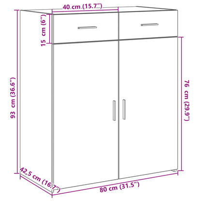 Credenza Bianca 80x42,5x93 cm in Legno Multistrato