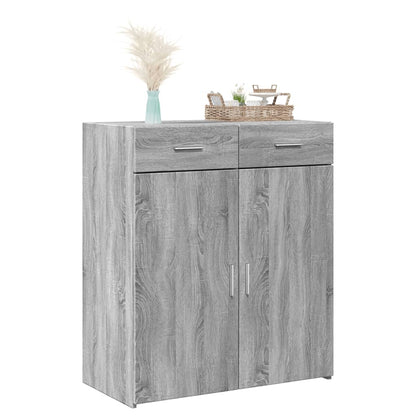 Credenza Grigio Sonoma 80x42,5x93 cm in Legno Multistrato