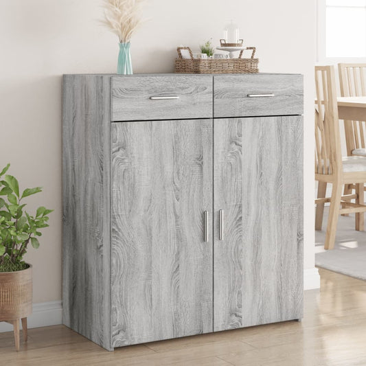 Credenza Grigio Sonoma 80x42,5x93 cm in Legno Multistrato