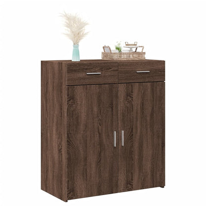 Credenza Rovere Marrone 80x42,5x93 cm in Legno Multistrato