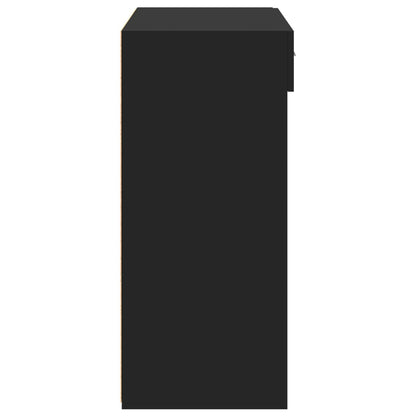 Credenza Nera 80x42,5x93 cm in Legno Multistrato - homemem39