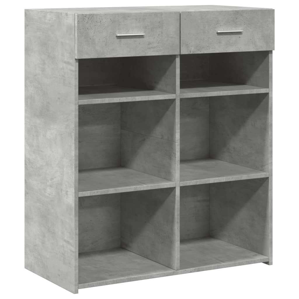 Credenza Grigio Cemento 80x42,5x93 cm in Legno Multistrato