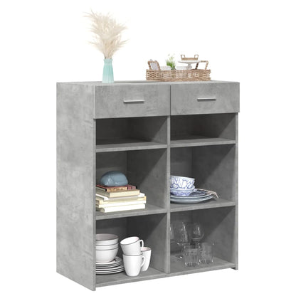 Credenza Grigio Cemento 80x42,5x93 cm in Legno Multistrato