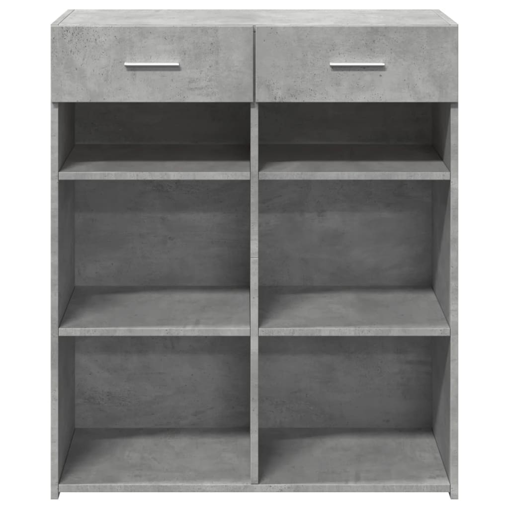 Credenza Grigio Cemento 80x42,5x93 cm in Legno Multistrato