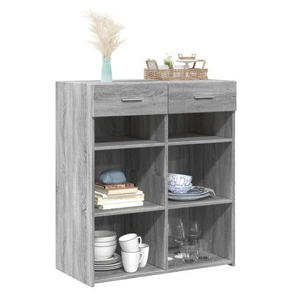 Credenza Grigio Sonoma 80x42,5x93 cm in Legno Multistrato