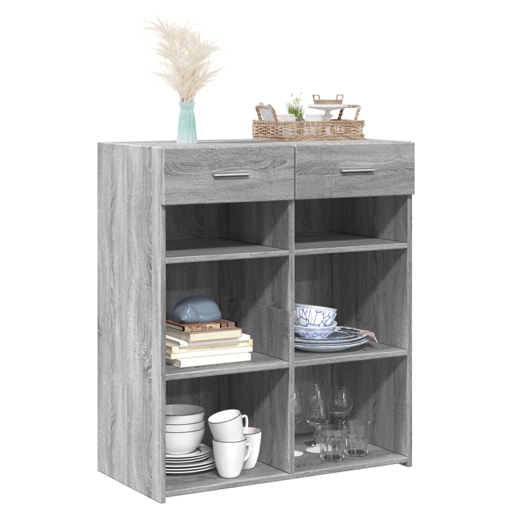 Credenza Grigio Sonoma 80x42,5x93 cm in Legno Multistrato - homemem39