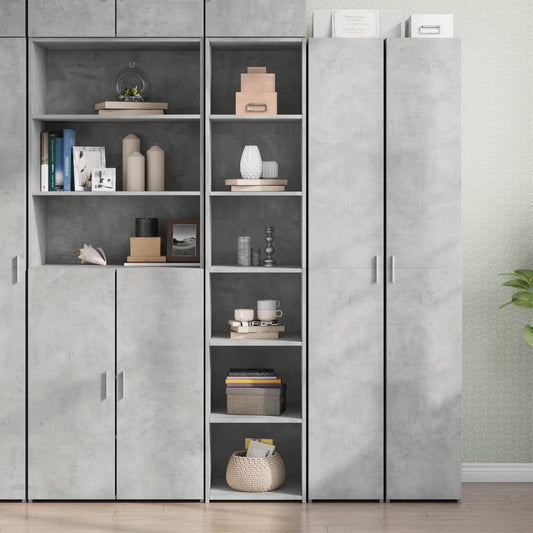 Credenza Grigio Cemento 40x41x185cm in Legno Multistrato