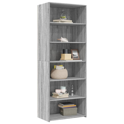 Credenza Grigio Sonoma 70x41x185 cm in Legno Multistrato