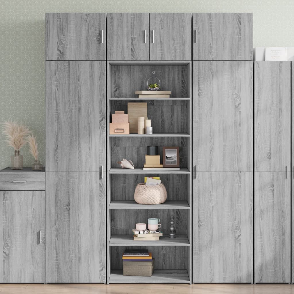 Credenza Grigio Sonoma 70x41x185 cm in Legno Multistrato - homemem39
