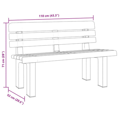 Panchina da Giardino Verde 110x52x71 cm in Polipropilene | homemem39