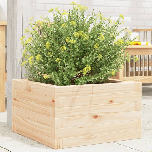 Garden planter 40x40x23 cm in solid pine wood
