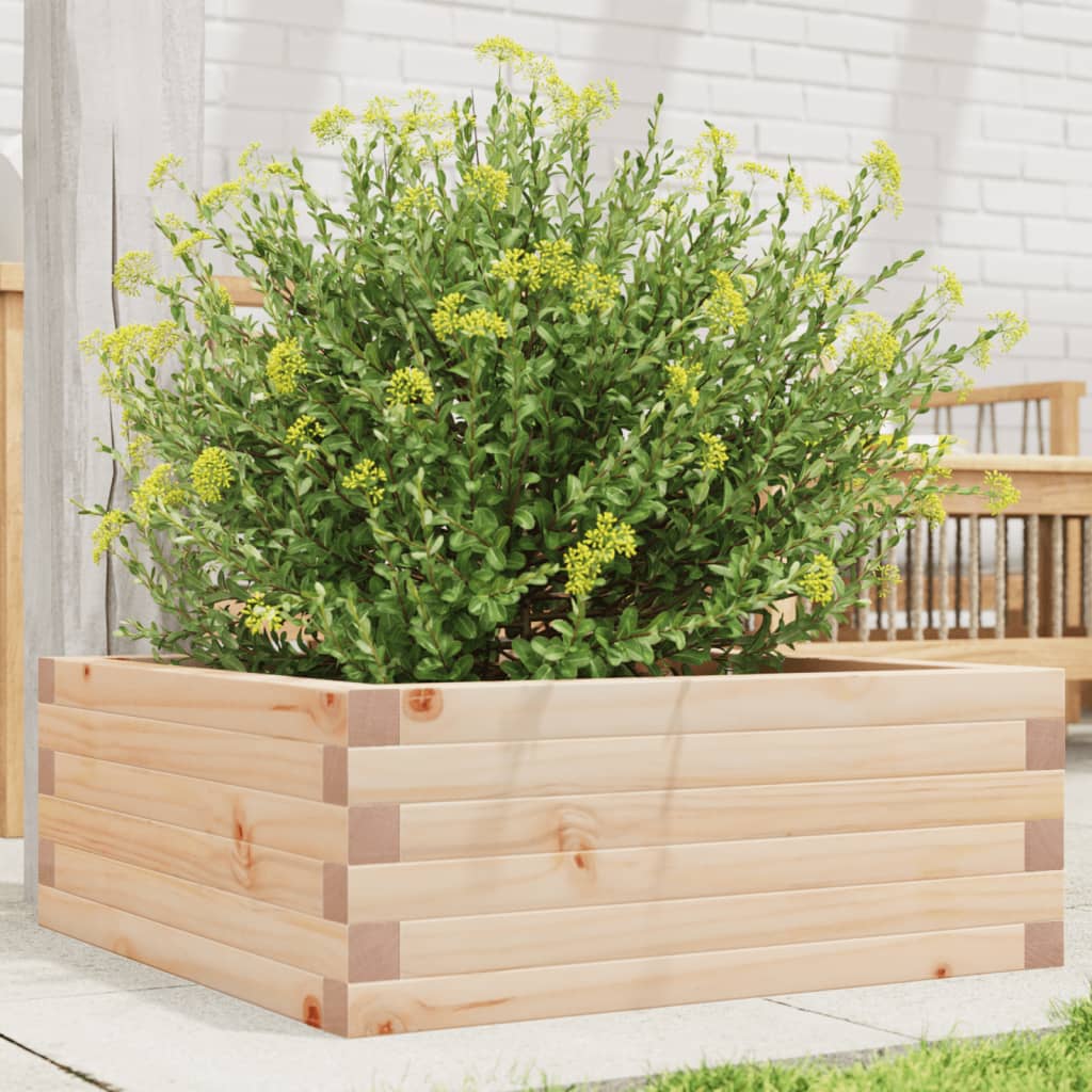 Garden planter 60x60x23 cm in solid pine wood