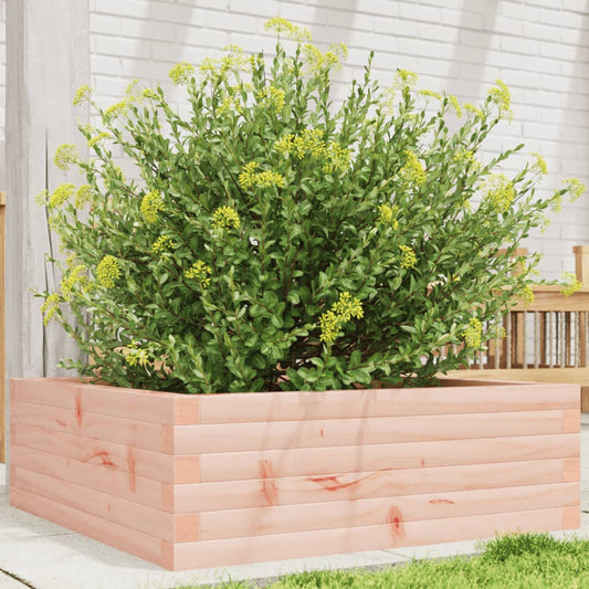 Garden planter 70x70x23 cm in solid Douglas wood