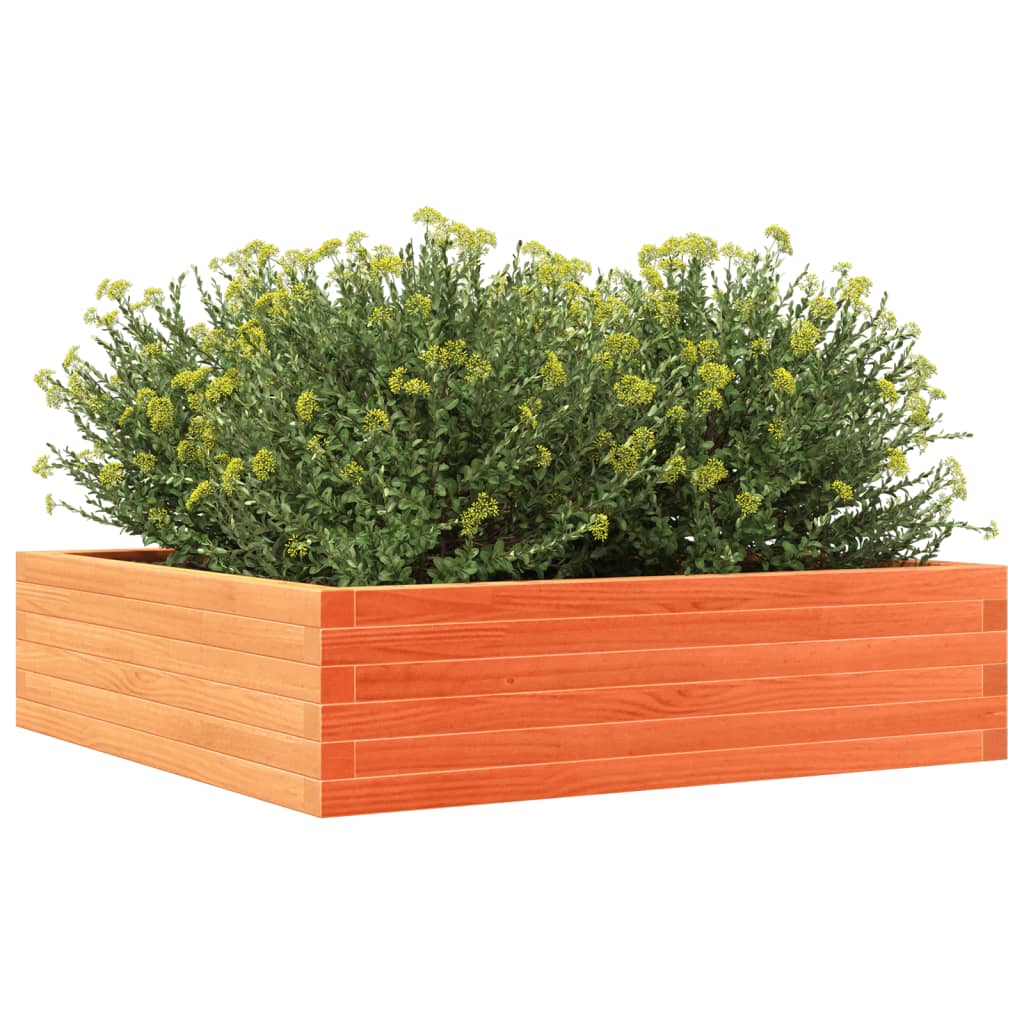 Fioriera Giardino Marrone Cera 90x90x23 cm Legno Massello Pino