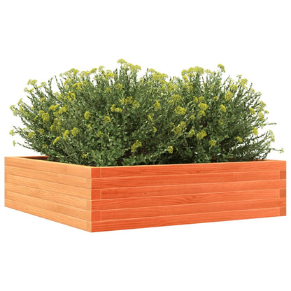 Brown Wax Garden Planter 90x90x23 cm Solid Pine Wood