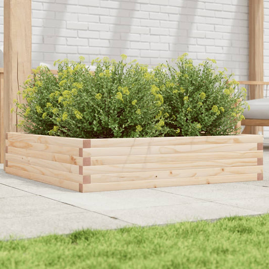 Garden Planter 100x100x23 cm in Solid Pine Wood