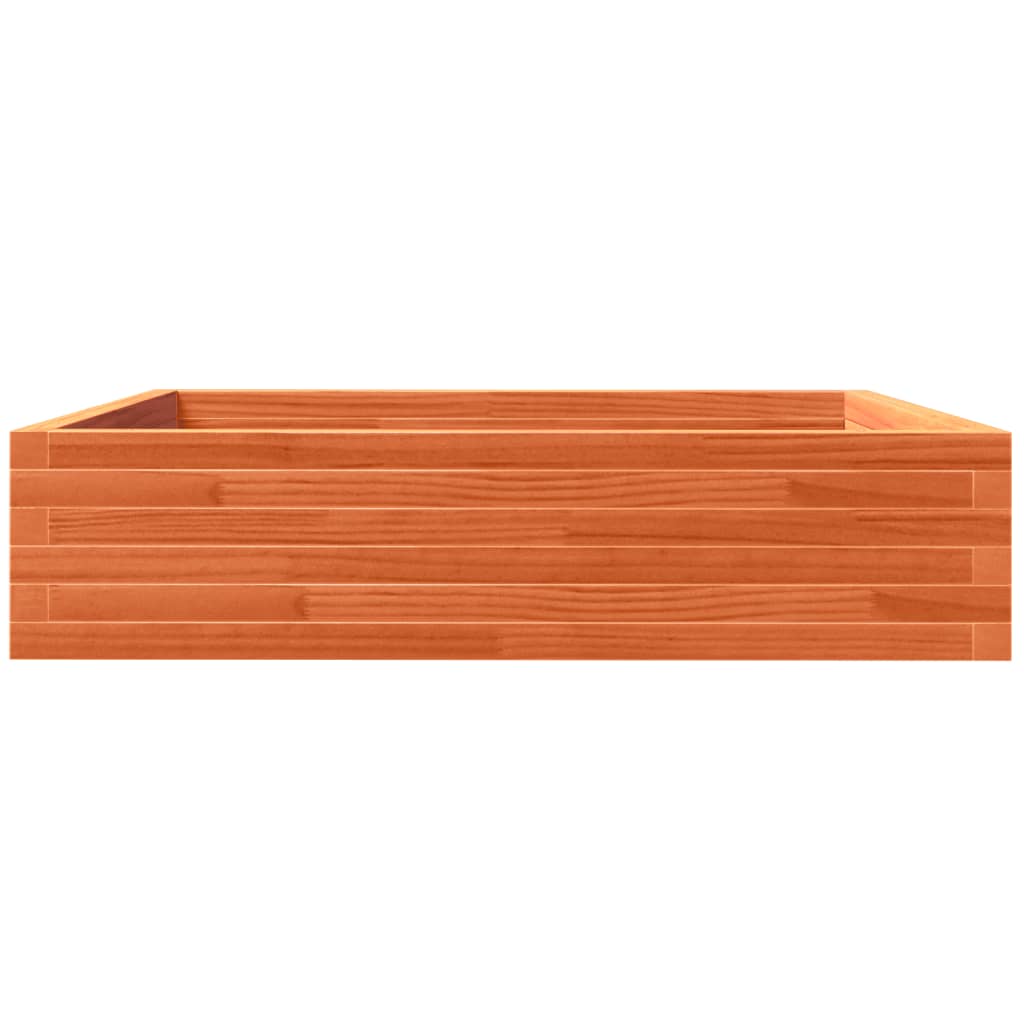 Brown Wax Garden Planter 100x100x23 Solid Pine Wood