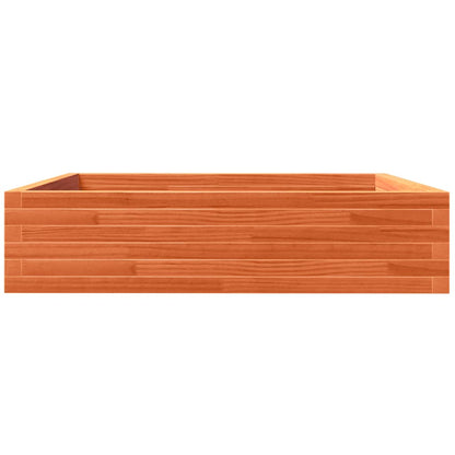 Brown Wax Garden Planter 100x100x23 Solid Pine Wood