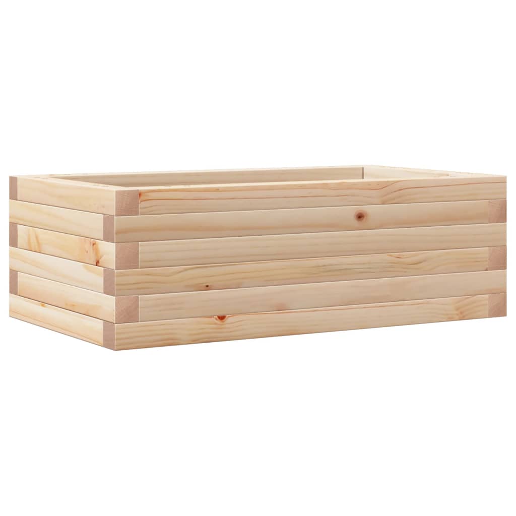 Garden planter 70x40x23 cm in solid pine wood