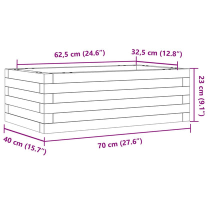 Fioriera da Giardino Bianca 70x40x23 cm Legno Massello di Pino