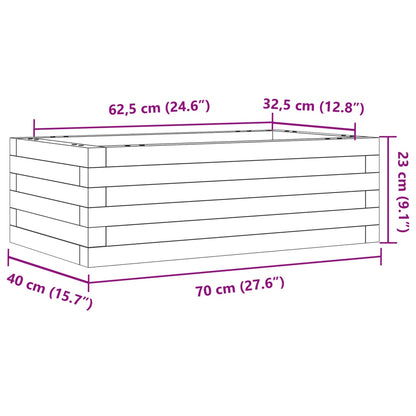 Fioriera da Giardino 70x40x23 cm in Legno di Pino Impregnato