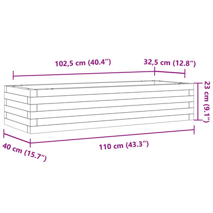 Fioriera Giardino Marrone Cera 110x40x23 cm Legno Massello Pino