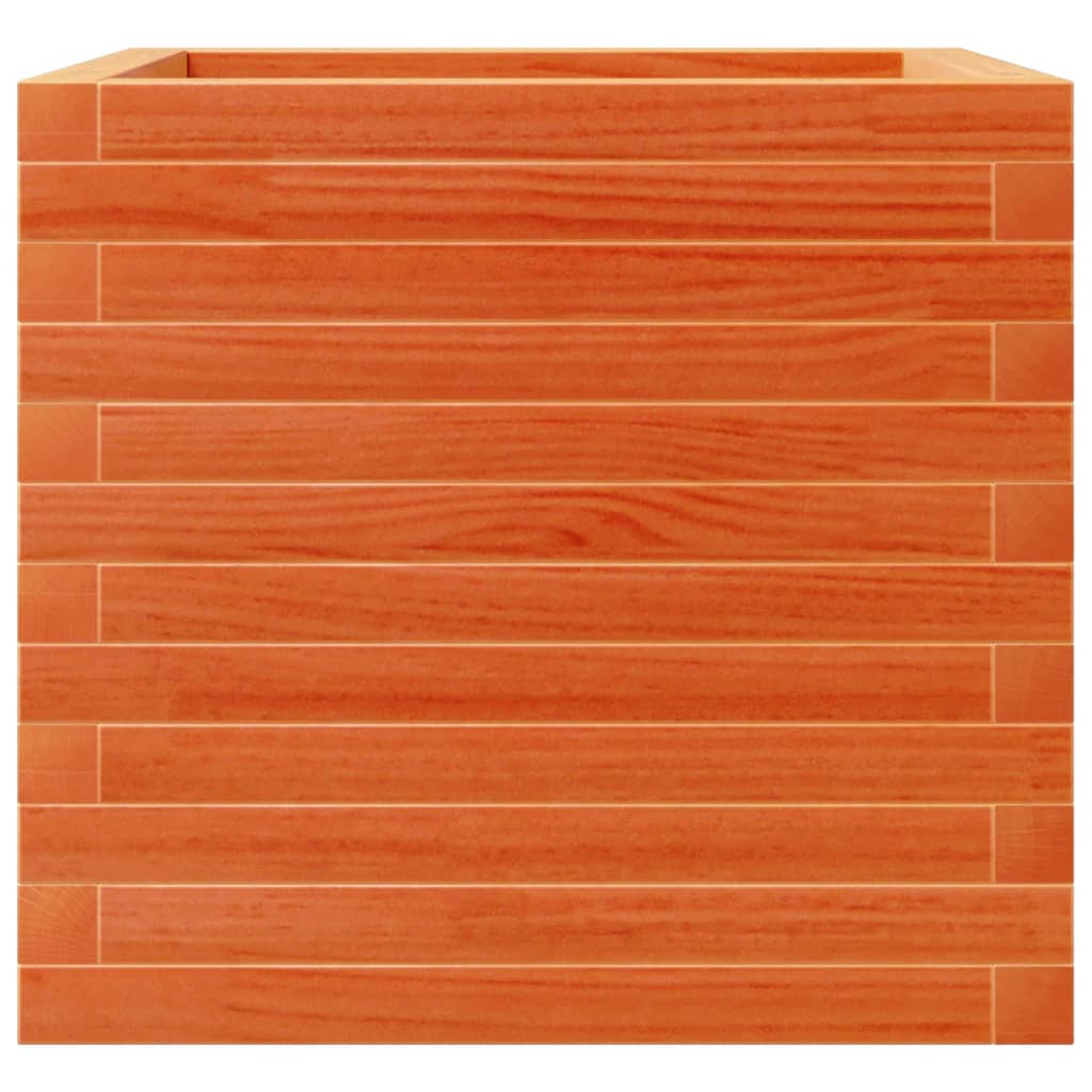 Fioriera Giardino Marrone Cera 50x50x45,5cm Legno Massello Pino