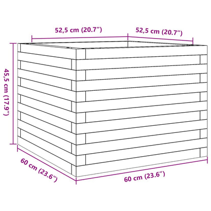 Fioriera Giardino Marrone Cera 60x60x45,5cm Legno Massello Pino