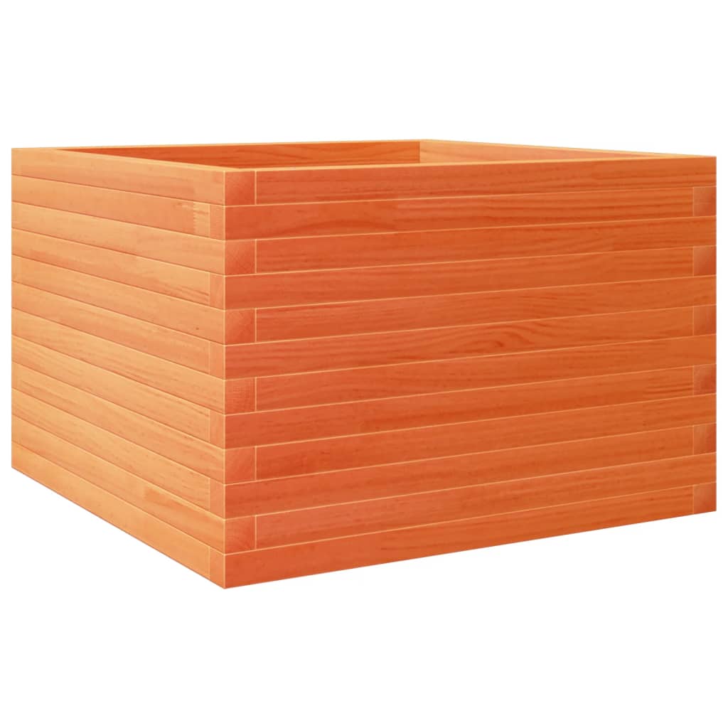 Fioriera Giardino Marrone Cera 70x70x45,5cm Legno Massello Pino
