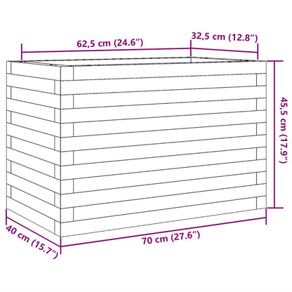 Fioriera Giardino Marrone Cera 70x40x45,5cm Legno Massello Pino