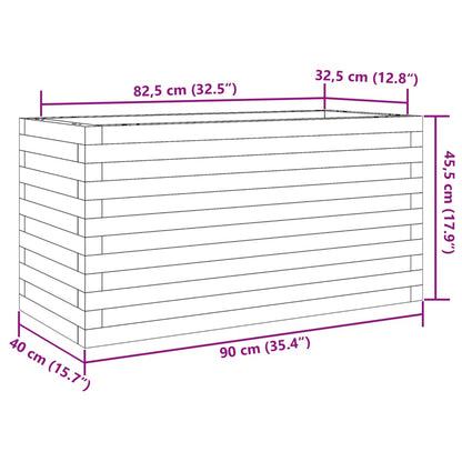 Fioriera Giardino Marrone Cera 90x40x45,5cm Legno Massello Pino