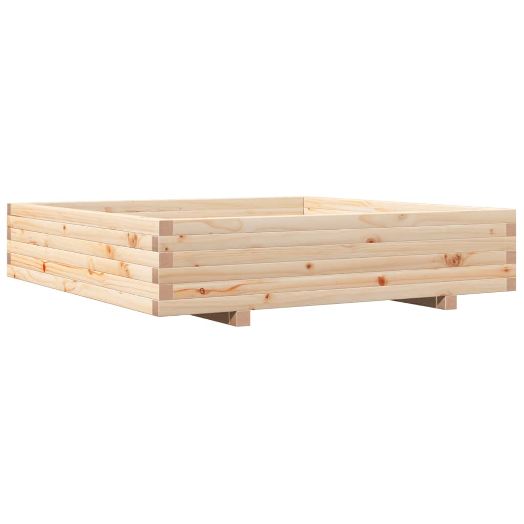 Garden Planter 110x110x26.5 cm in Solid Pine Wood